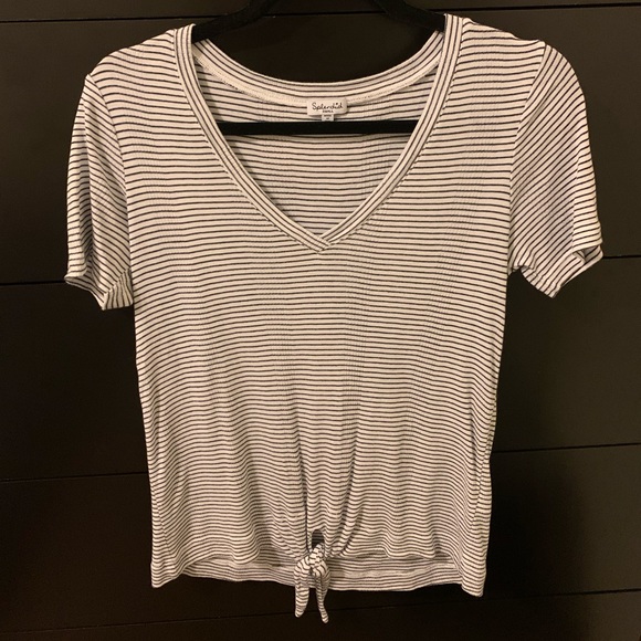 Splendid tie front stripe tee size small - Picture 1 of 2